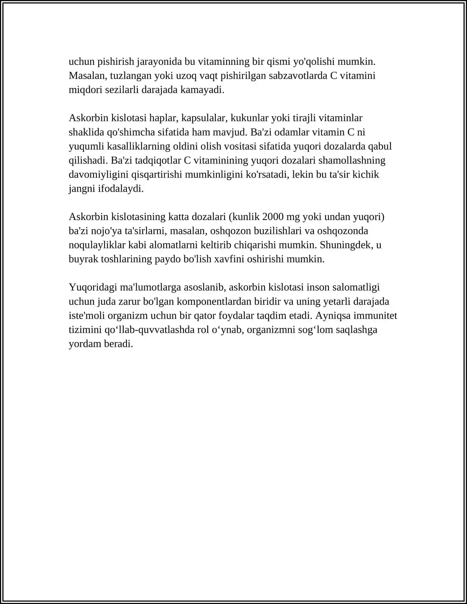 OZIQ OVQAT MAHSULOTI TARKIBIDAGI KISLOTALAR KIMYOSI 4
