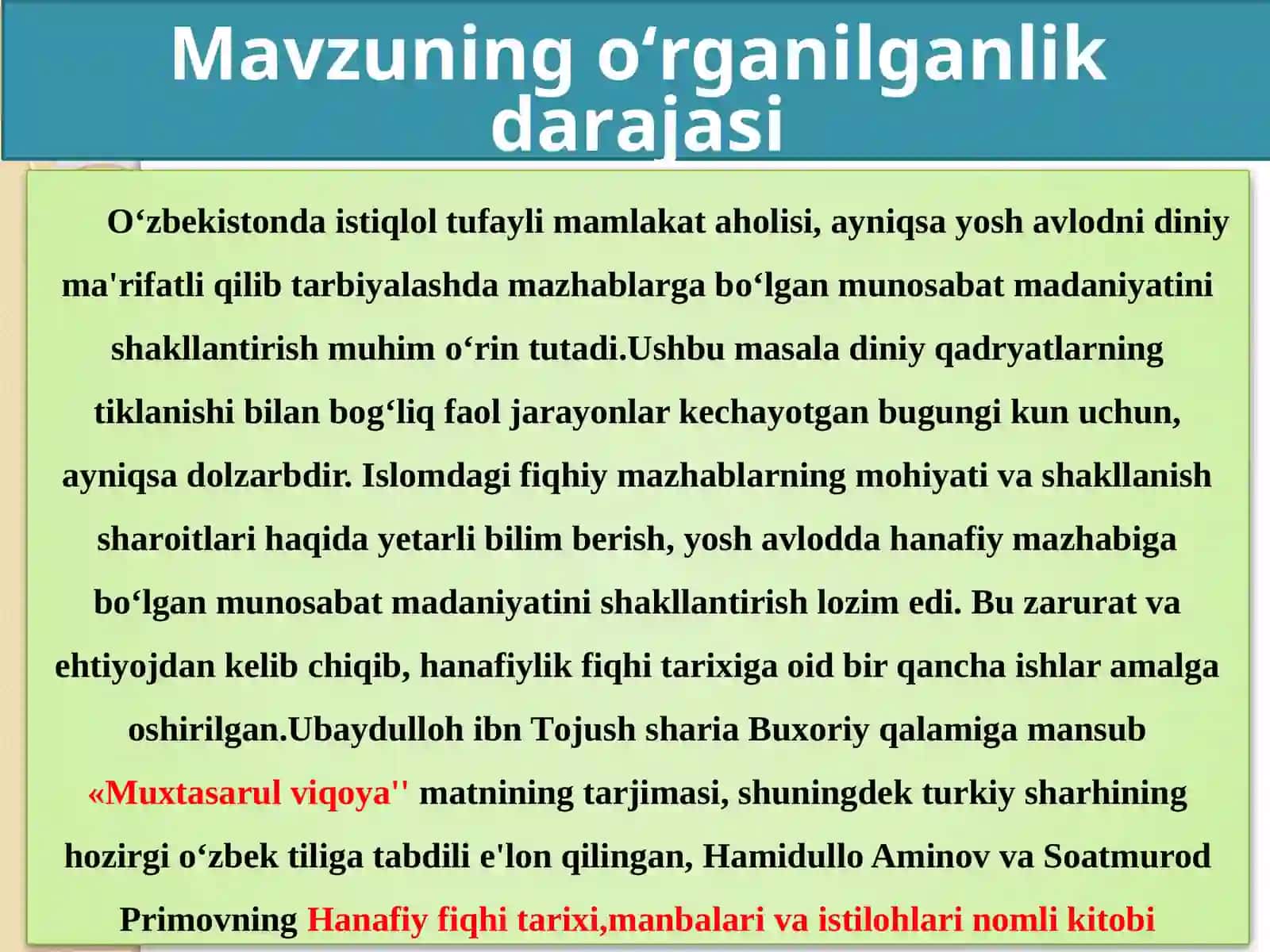 Аbu hаnifа fаоliyаti vа hаnаfiylikning tаrqаlishi 4
