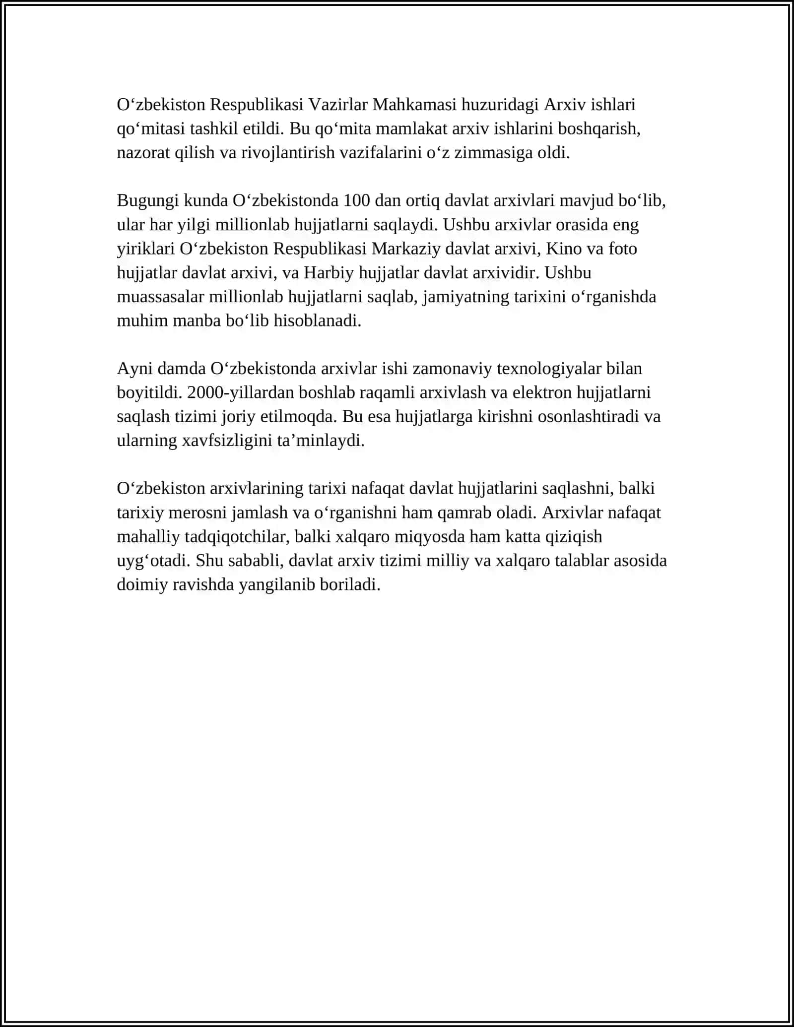 Oʻzbekiston Arxivlari 4