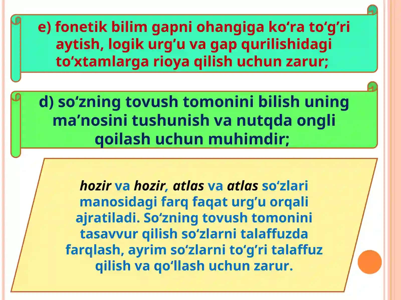 FONETIKA VA GRAFIKA ASOSLARINI OʻRGANISH METODIKASI (2 SOAT) 4