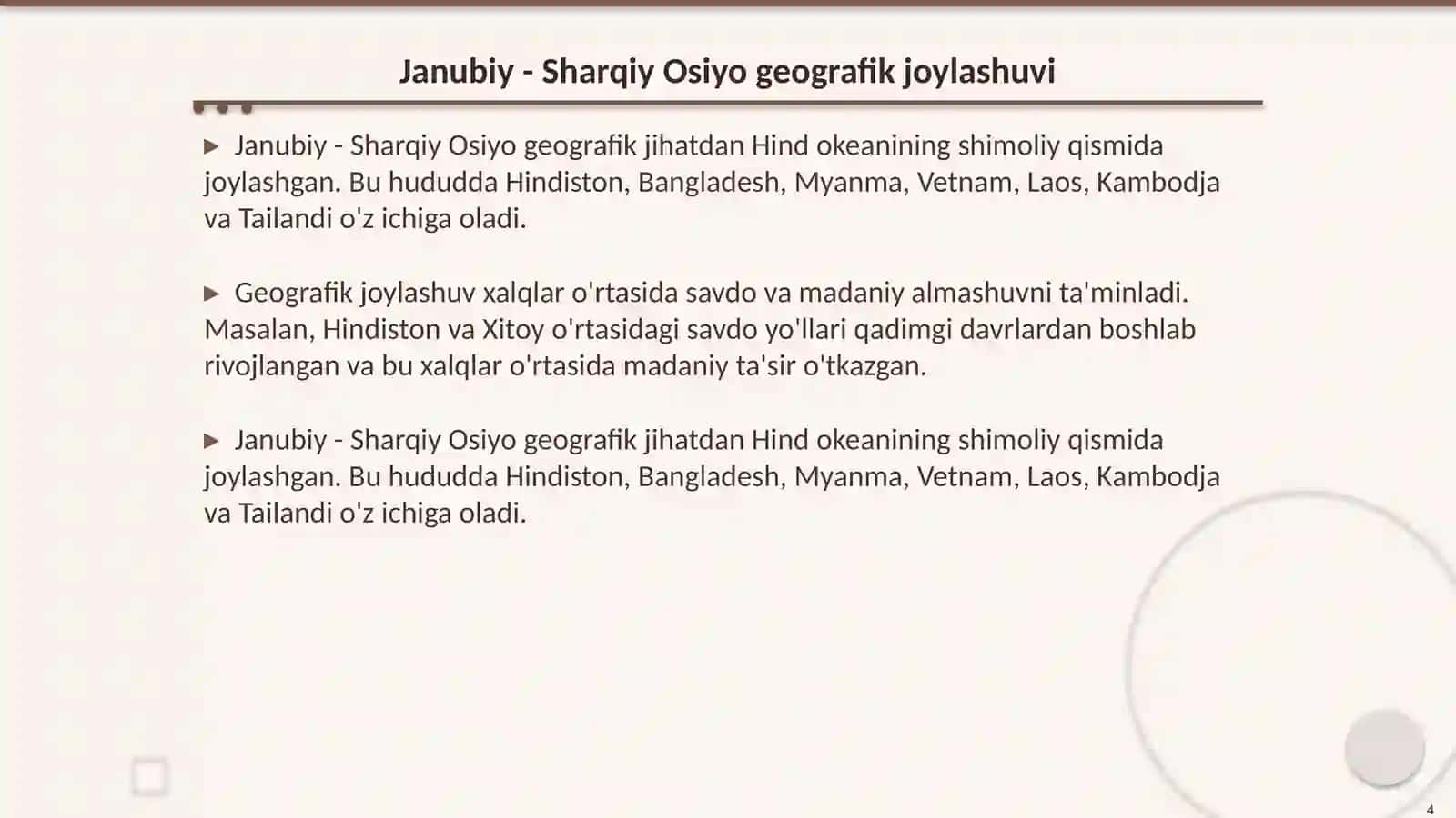 Janubiy - Sharqiy Osiyo xalqlari. Etnalogiya 4