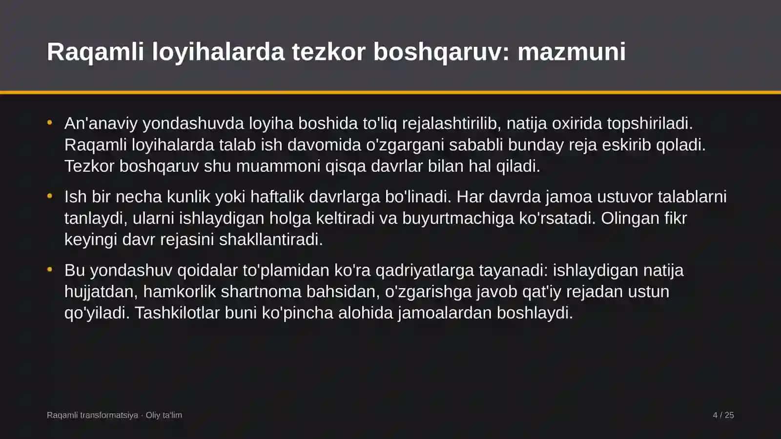 bolalar sog'lomlashtirish oromgohlarida raqamli loyihalarda tezkor boshqaruv usullarini qo'llash 3414 4