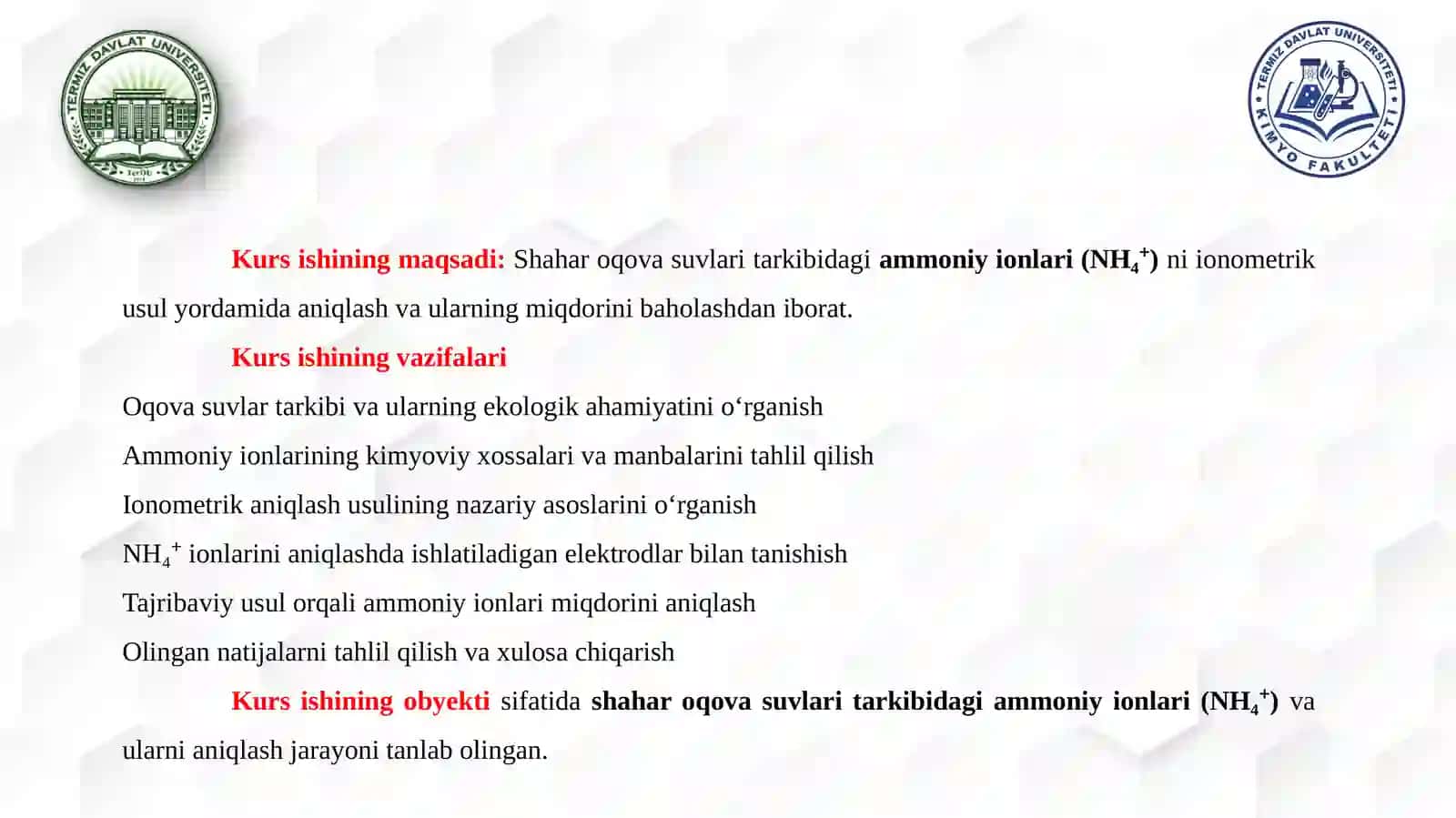 SHAHAR OQOVA SUVLARI TARKIBIDAGI AMMONIY IONLARINI IONAMETRIK ANIQLASH 4