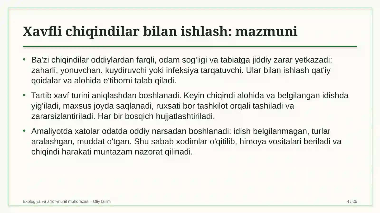 Festival turizmida xavfli chiqindilar bilan ishlash 4
