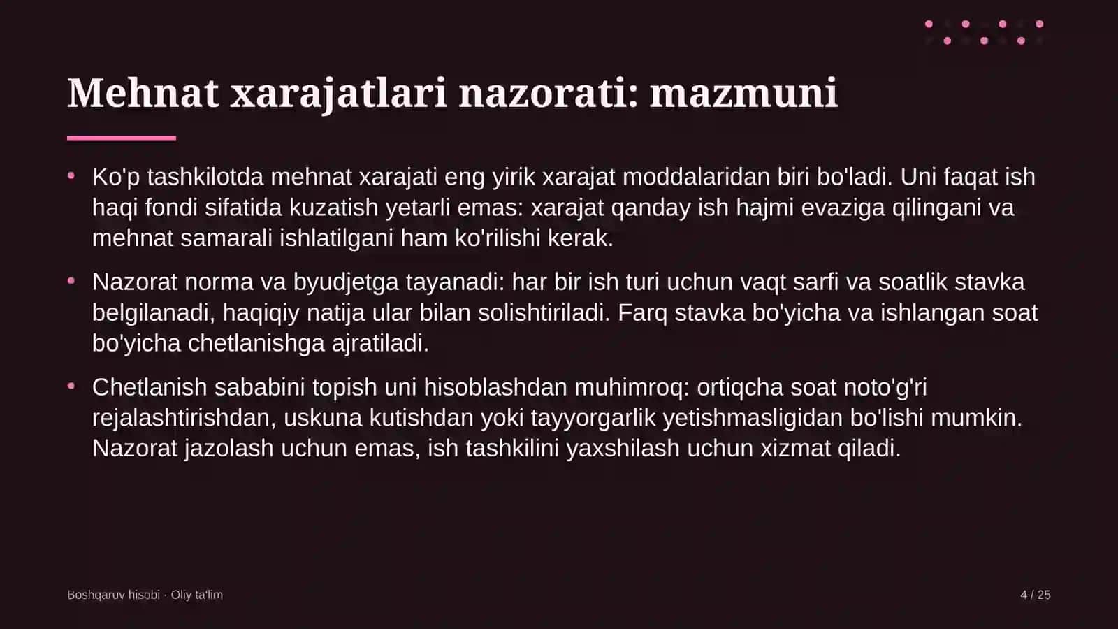 Energetika dispetcherlik markazlarida mehnat xarajatlarini nazorat qilish 4