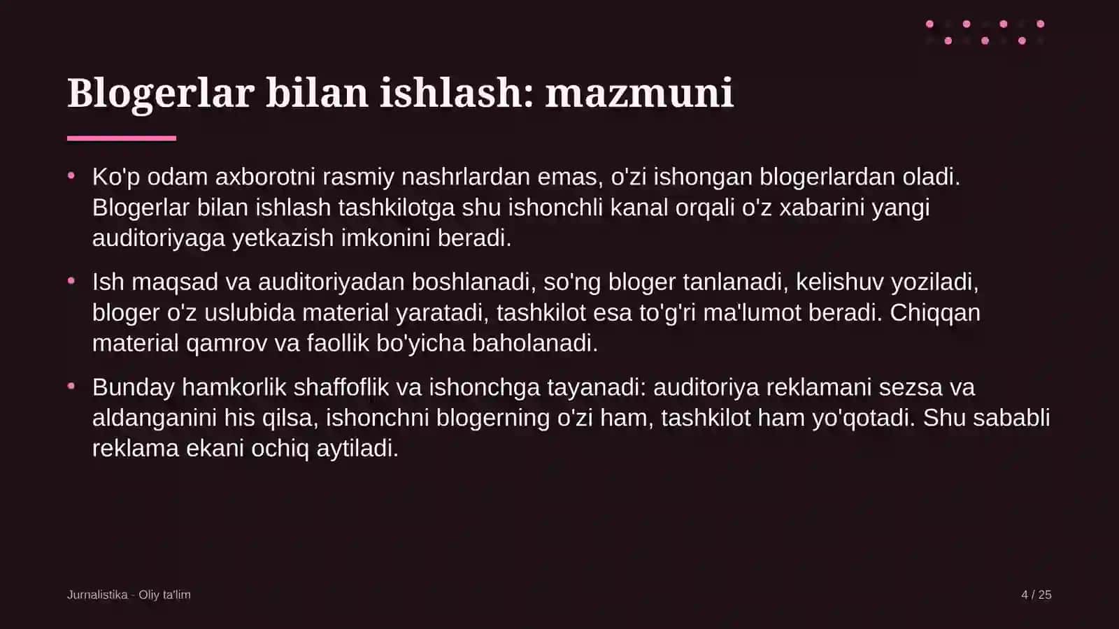 Fond birjasida blogerlar bilan ishlash 4