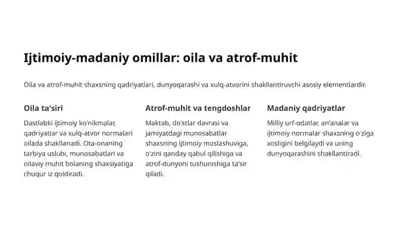 Shaxs rivojlanishiga ta’sir etuvchi omillar 4