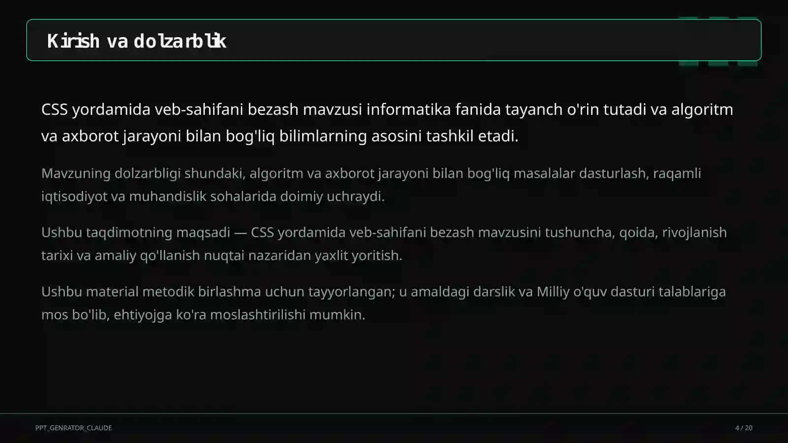 CSS yordamida veb-sahifani bezash (10-sinf) 4