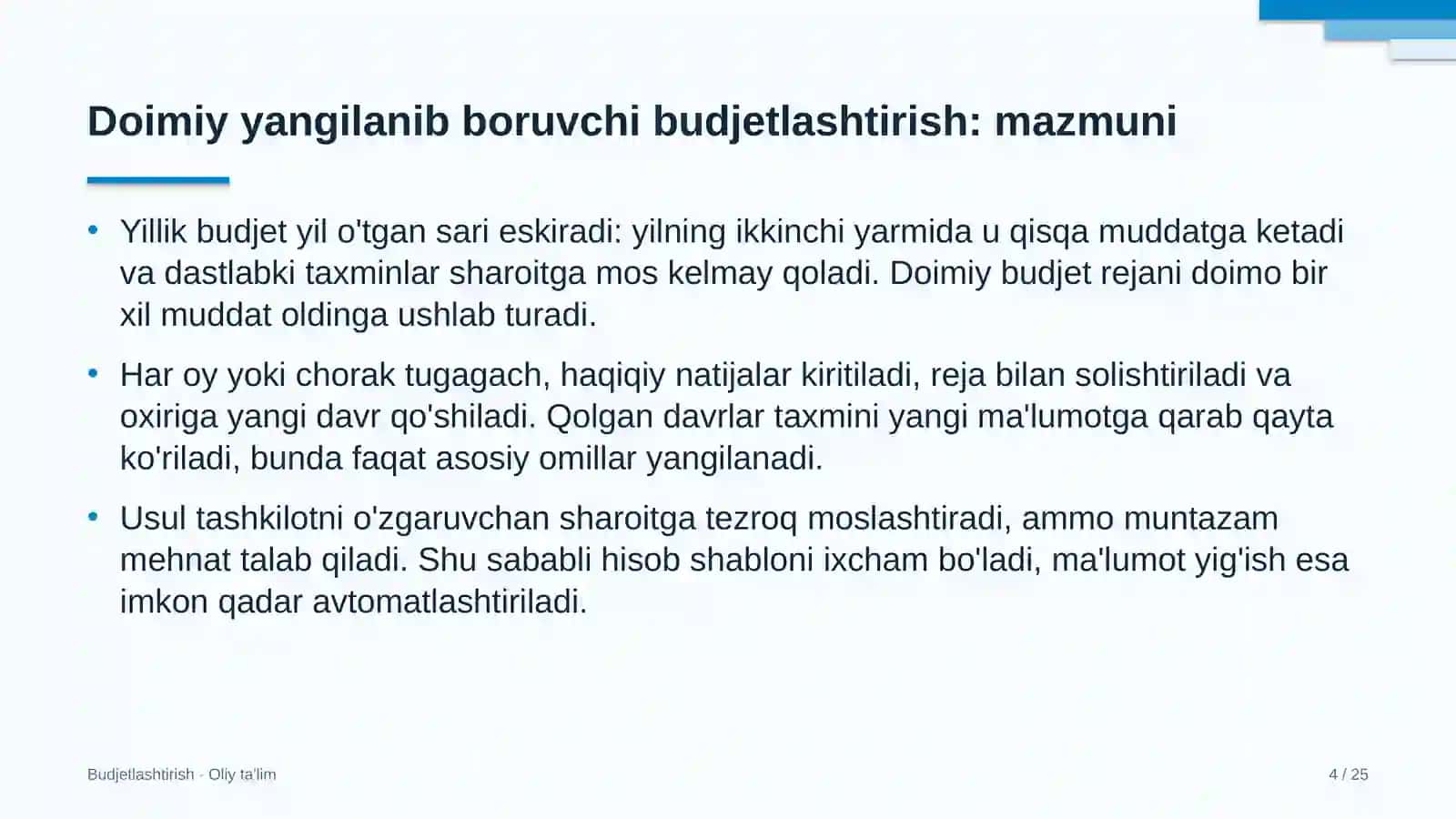 maktabdan tashqari ta'lim muassasalarida doimiy yangilanib boruvchi budjetlashtirish 9603 4
