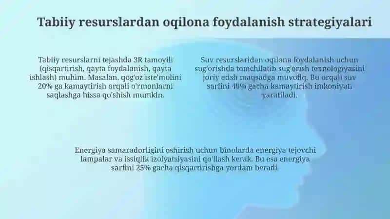Atrof-muhitni muhofaza qilish va tabiiy resurslardan oqilona foydalanish 4