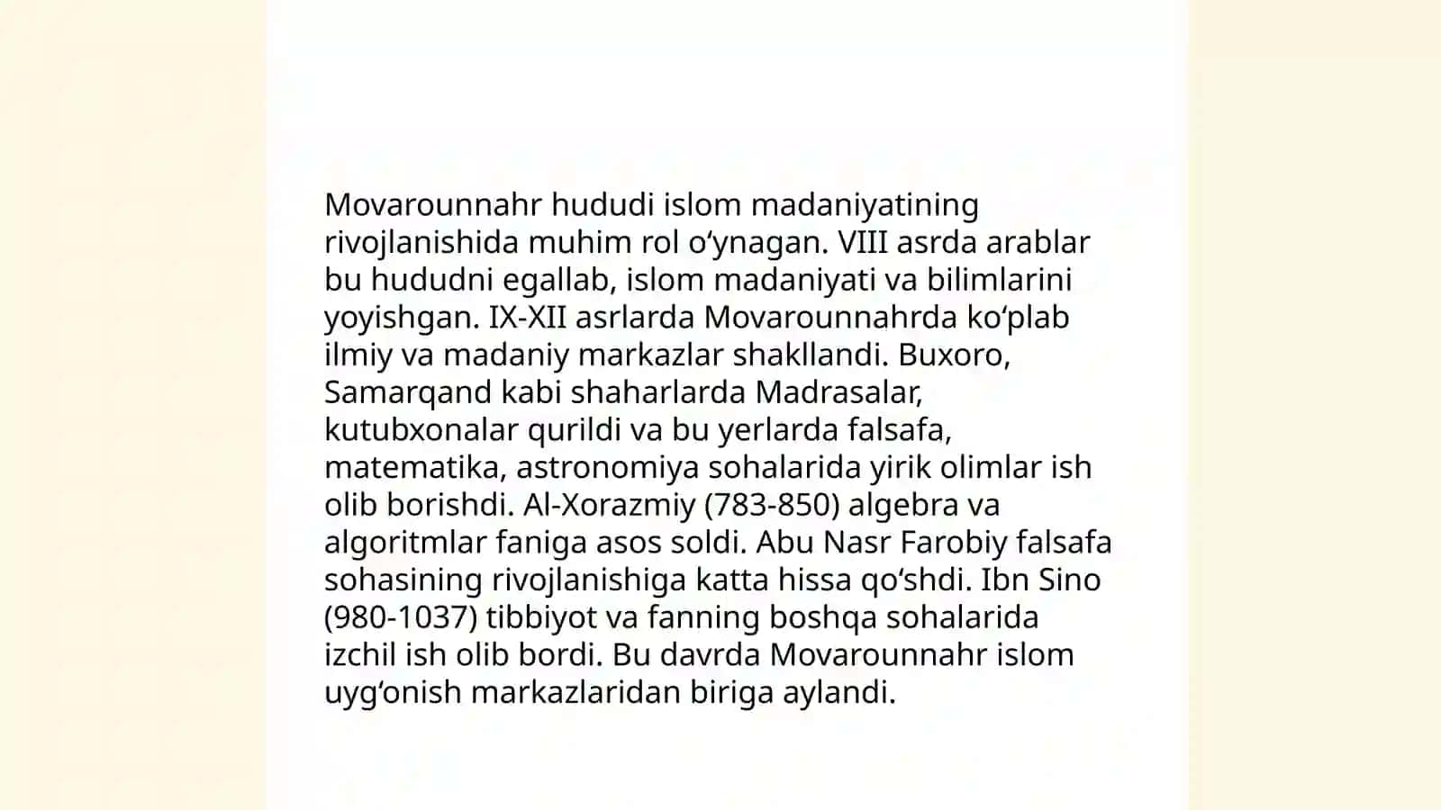Movarounnahrda islom dinining tarqalishi va madrasa ta'limi shakllanishining ijtimoiy madaniy hayotga ta'siri 4