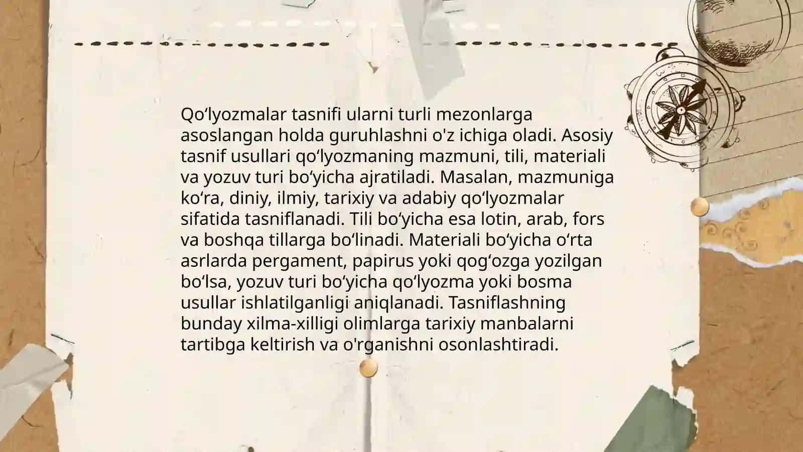 ToshDOʻTAU Qoʻlyozma va toshbosma adabiy manbalar fondidagi qoʻlyozmalar tavsifi 4