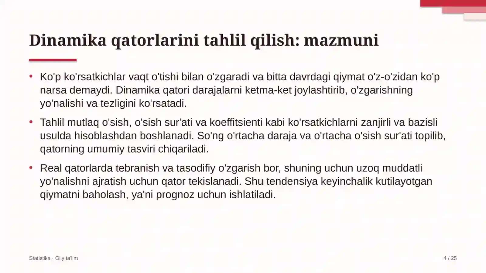 paxtachilikda dinamika qatorlarini tahlil qilish 6435 4