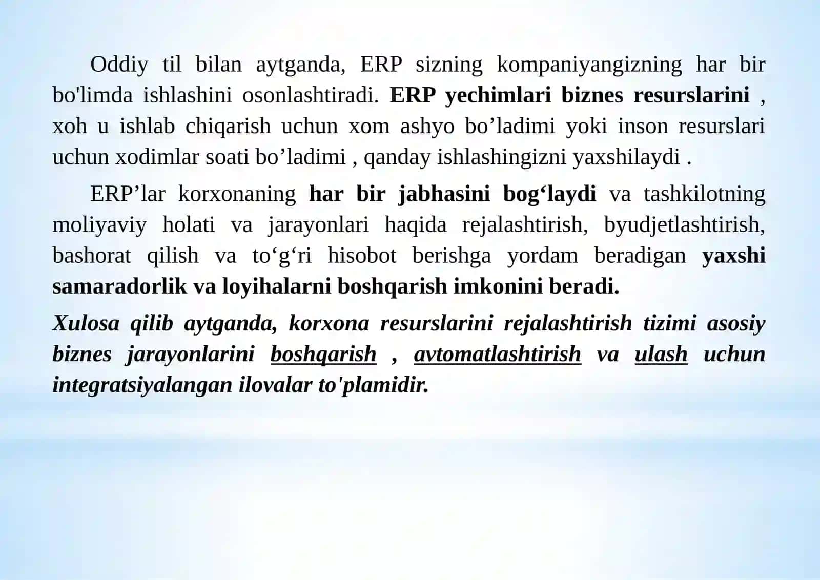 ERP va uni qimmatlari 4