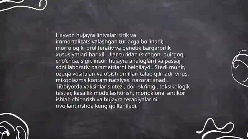 Hayvon toʻqimalari kulturasi tibbiyot biotexnologiyada 4