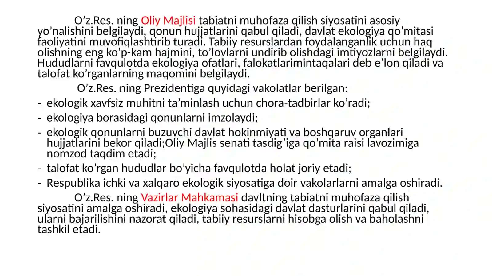 MUSTAQILLIK YILLARIDA O’ZBEKISTONDA YER-SUV ISLOHOTI 4