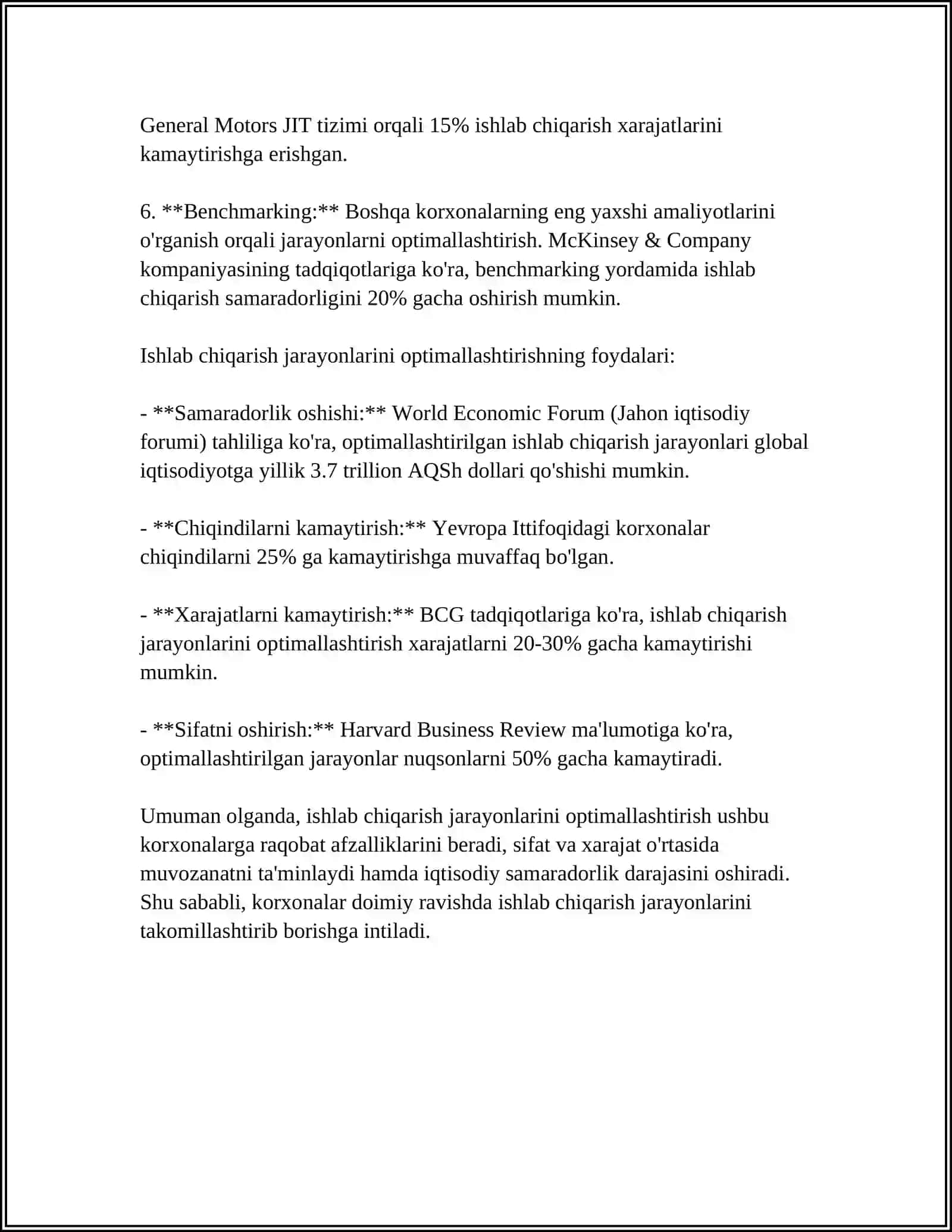 ISHLAB CHIQARISHNI SAMADORLIGI VA UNING KOʻRSATKICHLARI 4