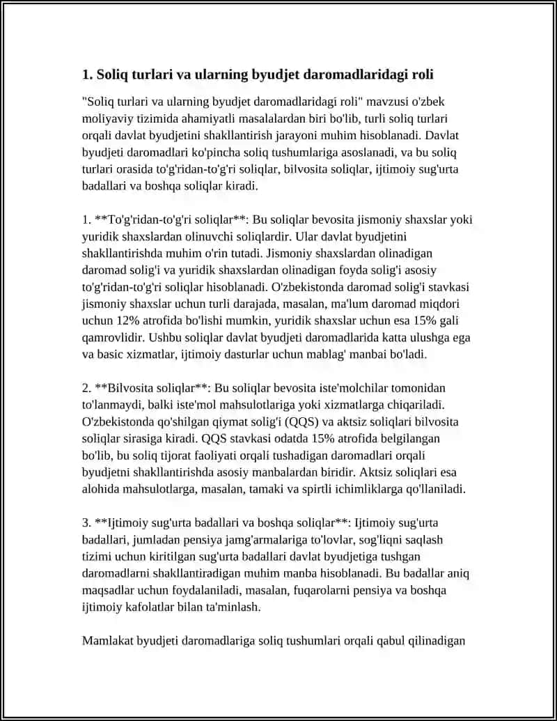 SOLIQLAR VA YIGIMLARNING BYUDJET DAROMADLARIDAGI SALMOYI HAMDA ULARNING OZGARISH DINAMIKASI 4