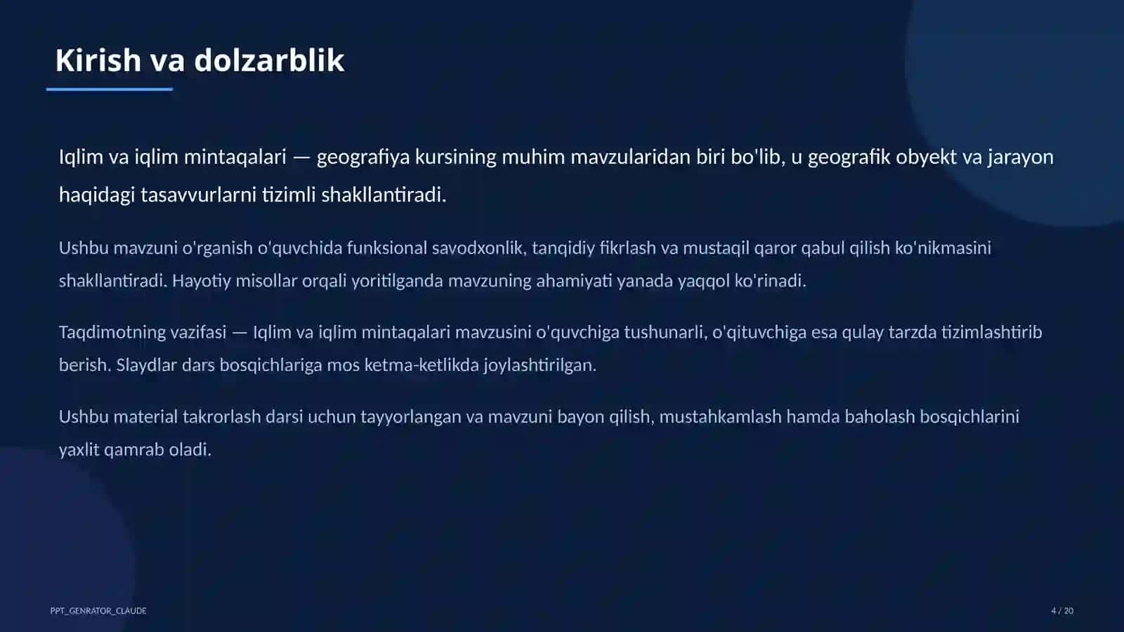 Iqlim va iqlim mintaqalari (6-sinf) 4