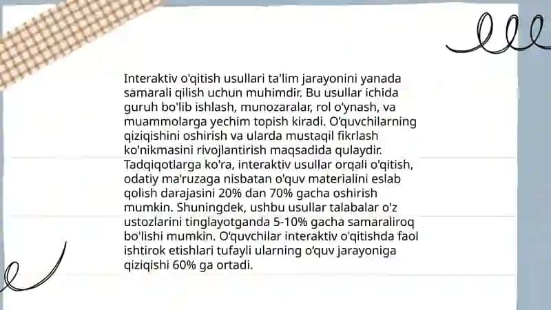 Pedagogik Metodlarning Rivojlanishi 4