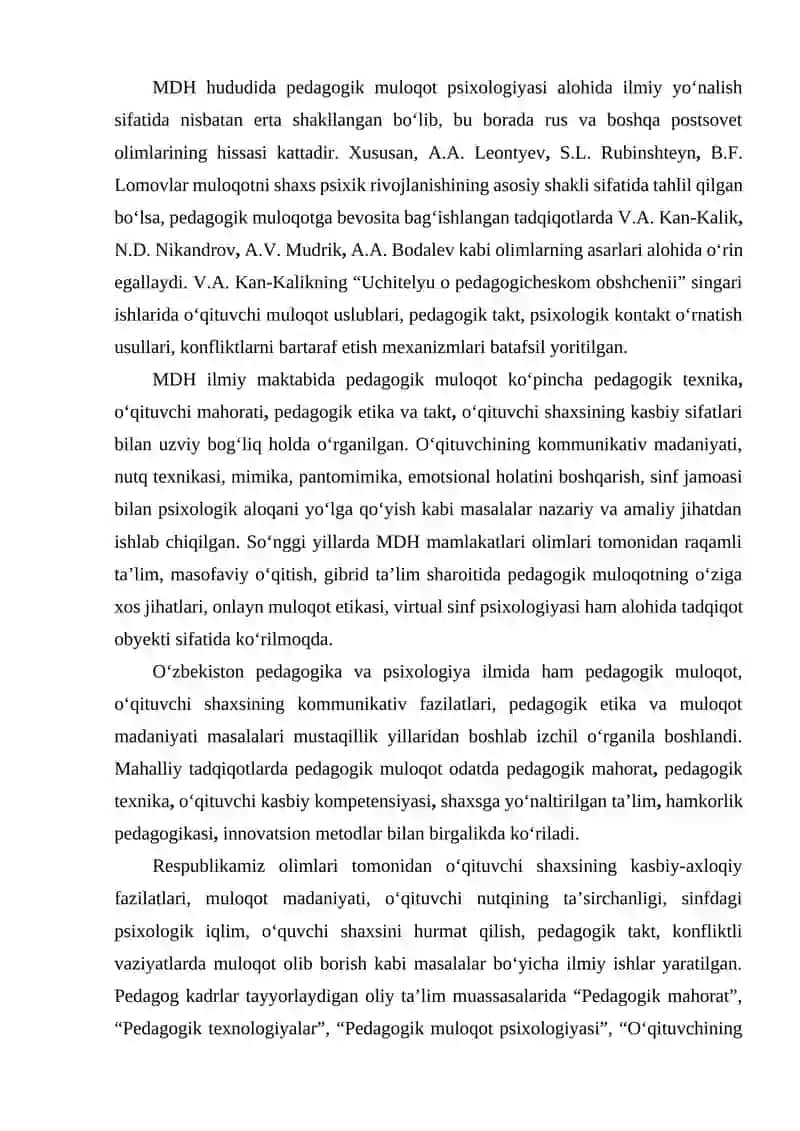 PEDAGOGIK MULOQOT PSIXOLOGIYASI VA UNING O‘QITUVCHI SHAXSIDA NAMOYON BO‘LISHI 4