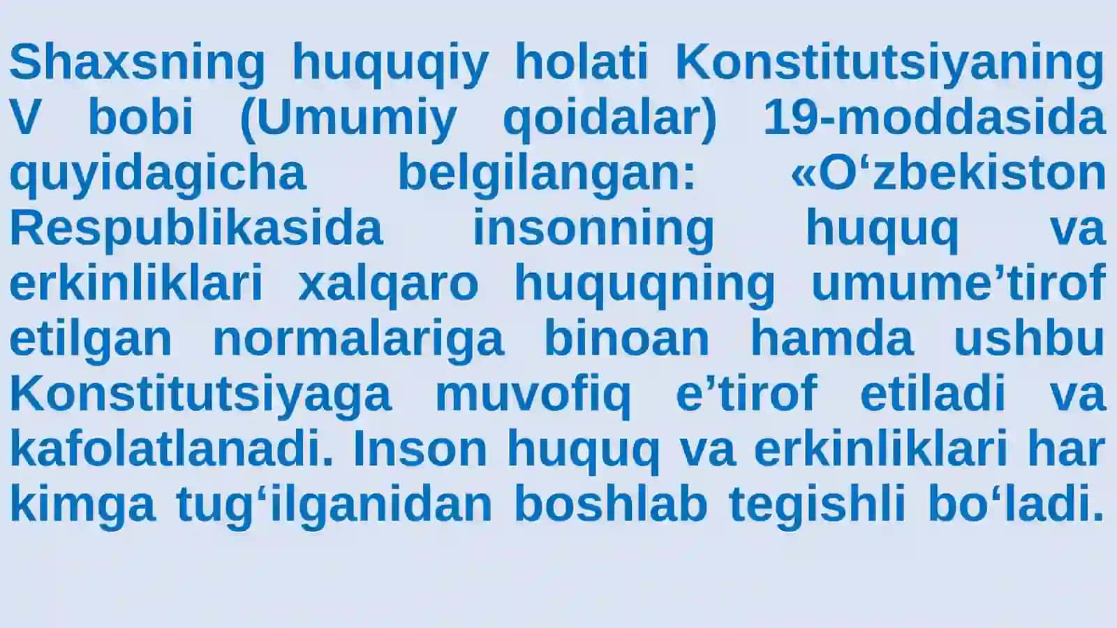 Yangi tahrirdagi O‘zbekiston Respublikasi Konstitutsiyasida insonning shaxsiy hamda siyosiy huquqlarini mustahkamlash masalalari 4
