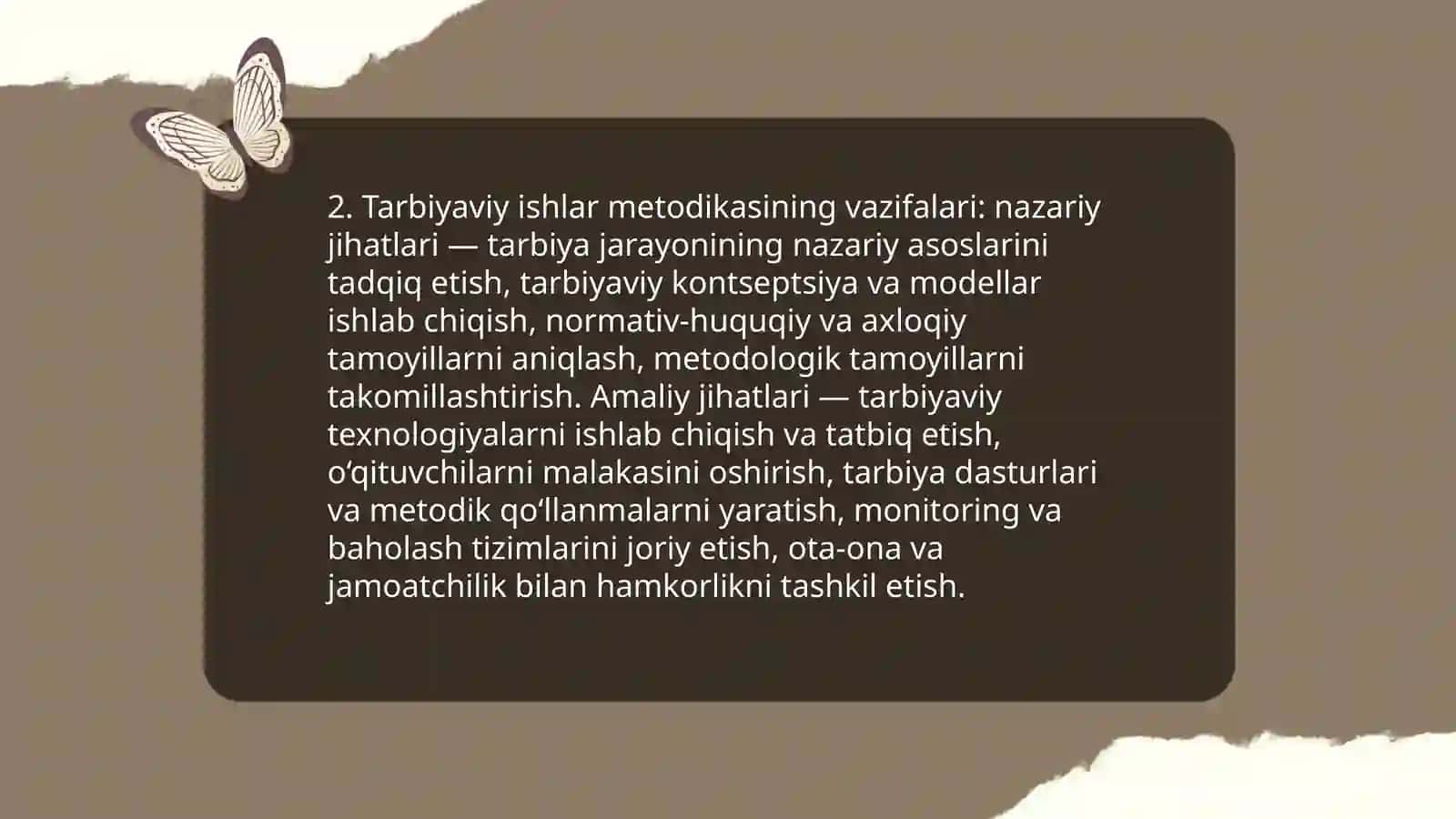 Tarbiyaviy ishlar metodikasi fanining maqsad va vazifalari 4