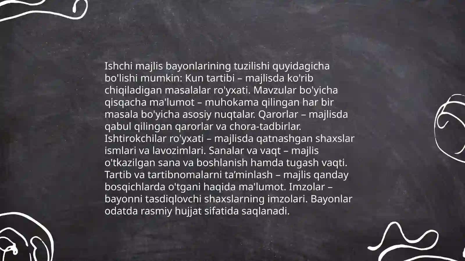 Majlis,bayon,shartnoma, maʼlumotnomalarni yozilish uslubi va o'ziga xos xususiyatlari 4