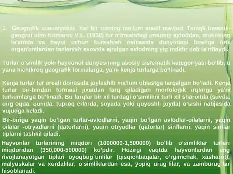 O'SIMLIKLARNING INSON HAYOTIDA TUTGAN O'RNI VA BIOSFERADAGI AHAMIYATI. 4
