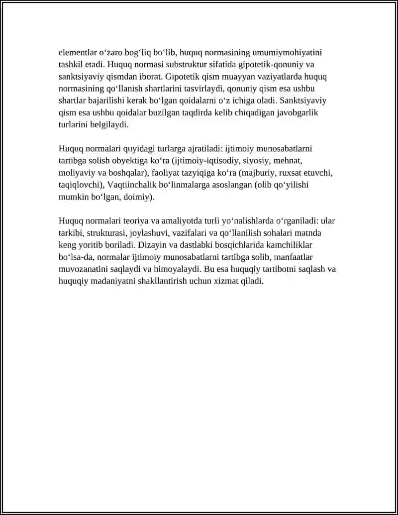 HUQUQ NORMALARI TUSHUNCHASI BELGILARI 4