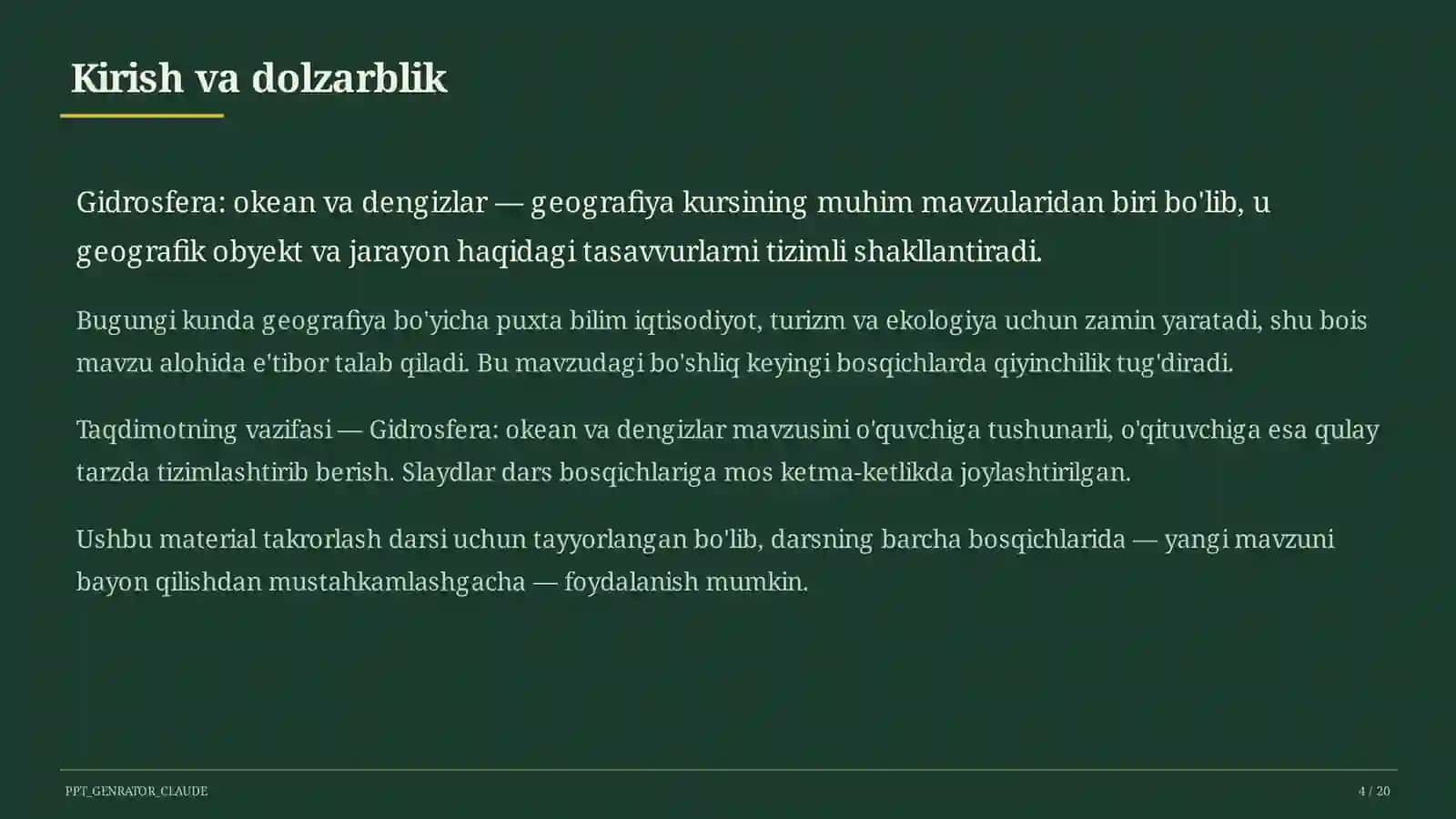 Gidrosfera: okean va dengizlar (6-sinf) 4