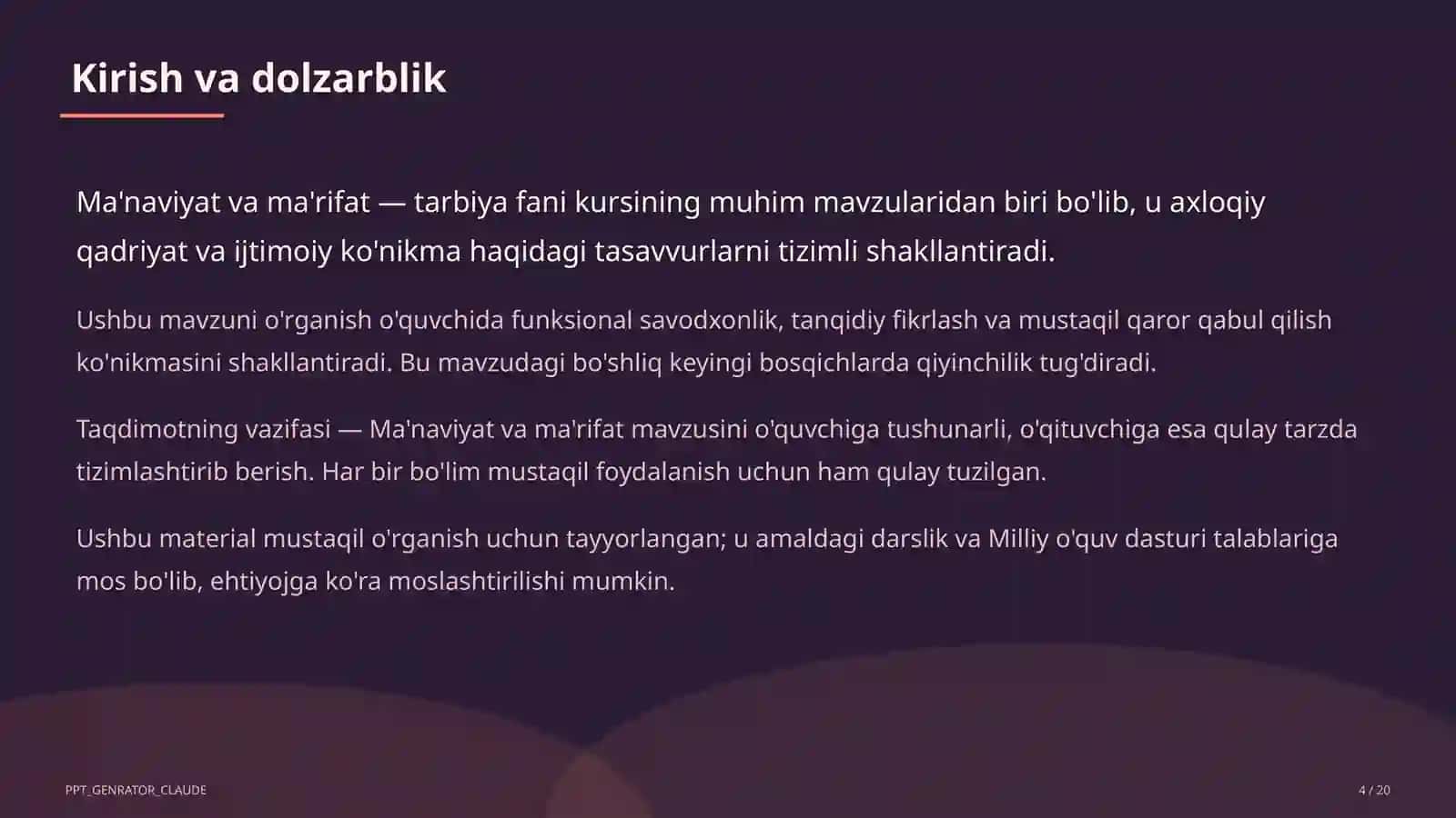 Ma'naviyat va ma'rifat (10-sinf) 4