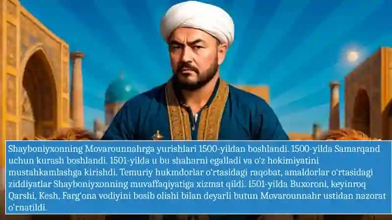 Oʻzbek davlatchiligining tarixiy bosqichlari.ozbekiston hududidagi Shayboniylar davlati tarixi hisobida 4