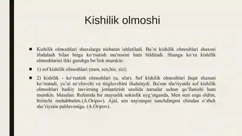 Olmoshning ma’no turlari 4