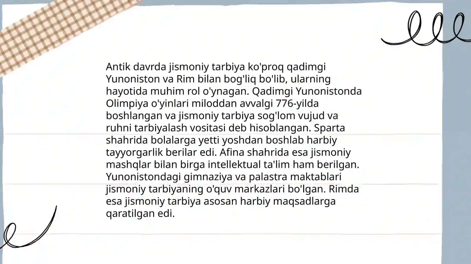 Jismoniy madaniyat tarixi fanining maqsadi hamda vazifalari xususiyatlari 4