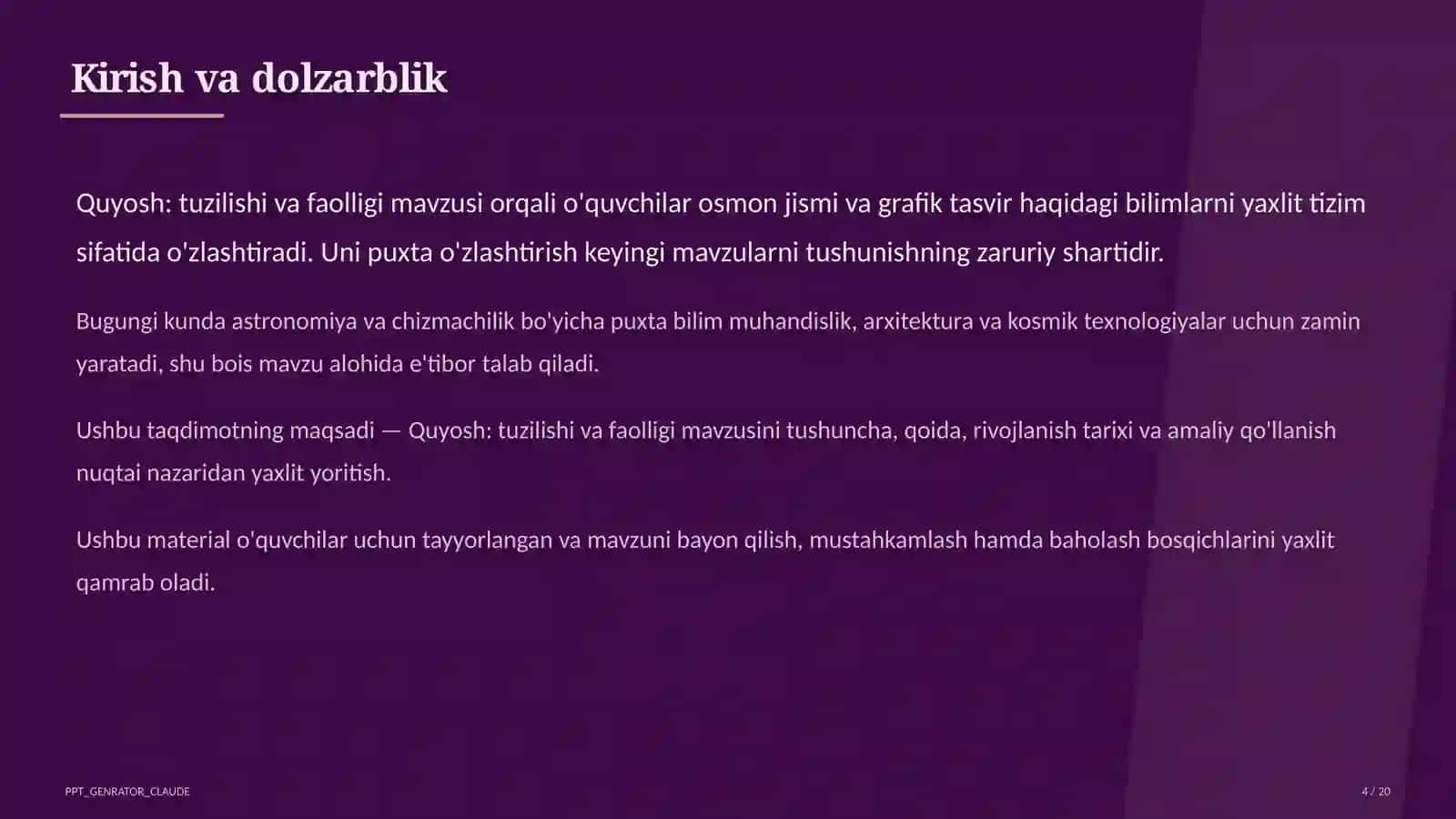 Quyosh: tuzilishi va faolligi (11-sinf) 4