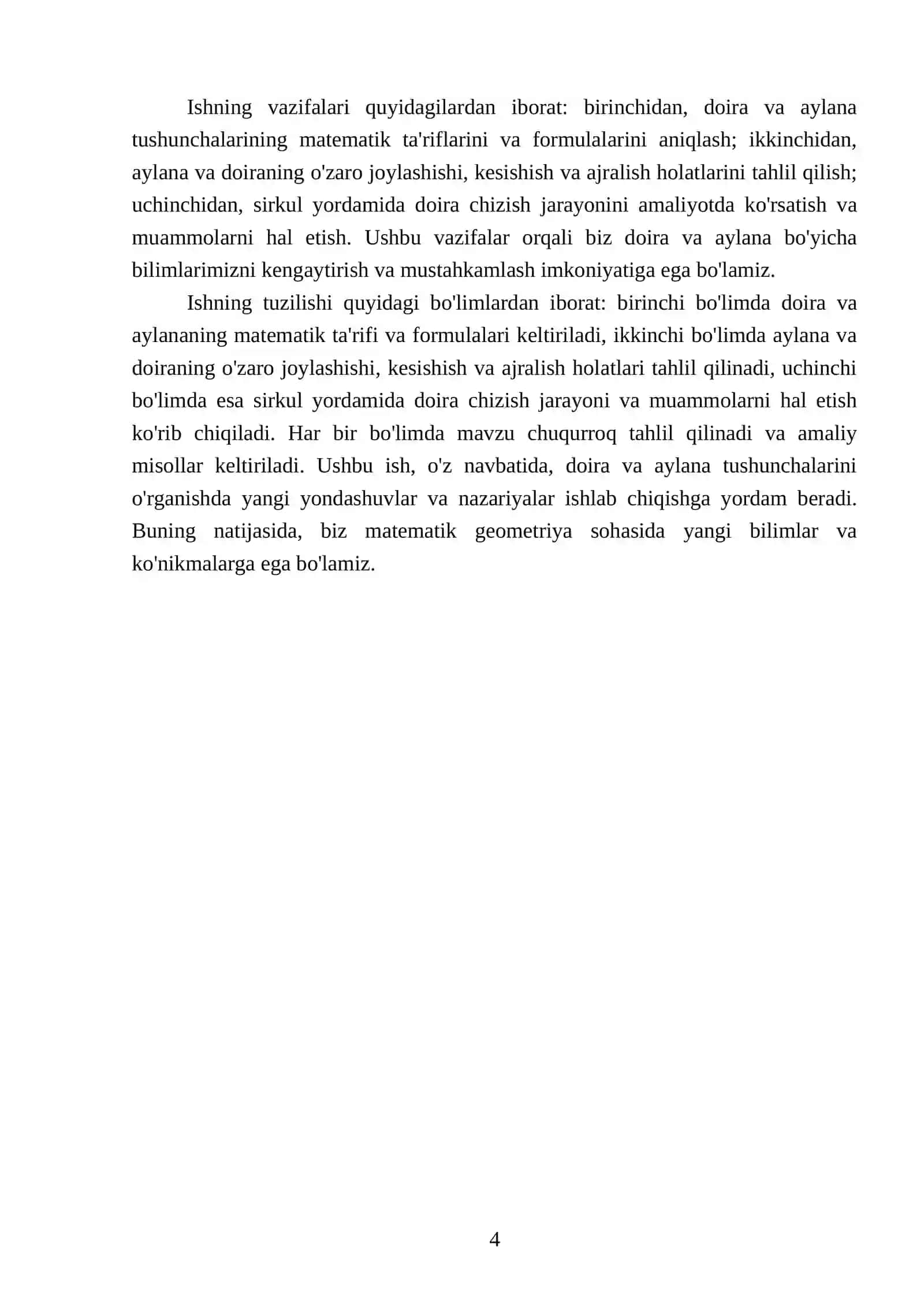 Doira va aylana, aylanalarning o'zaro joylashishi, sirkul bn ishlash 4
