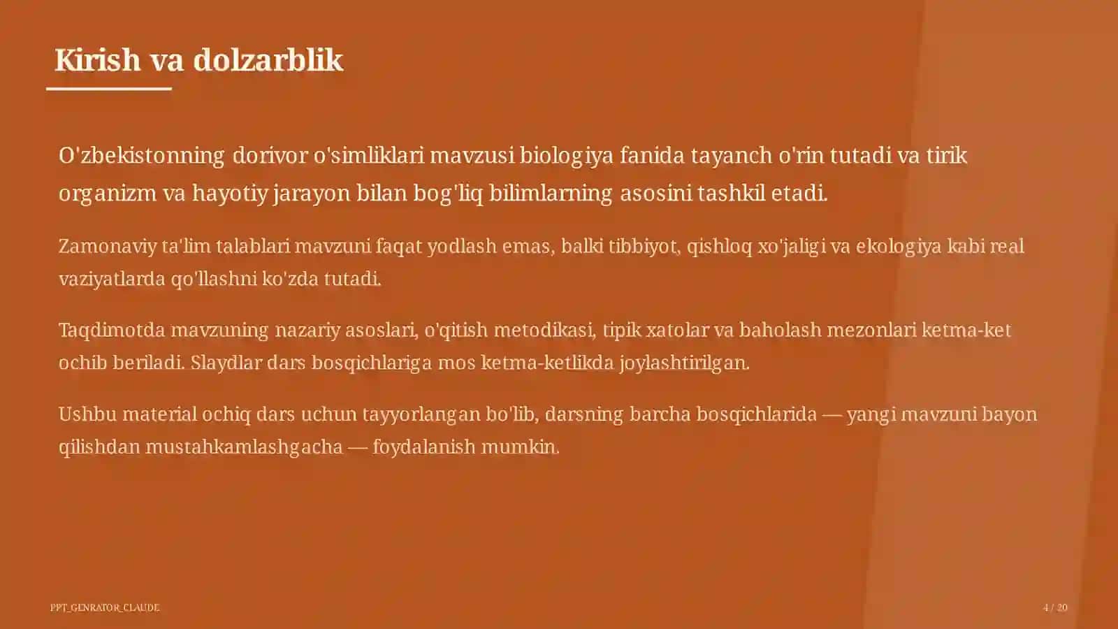 O'zbekistonning dorivor o'simliklari (6-sinf) 4