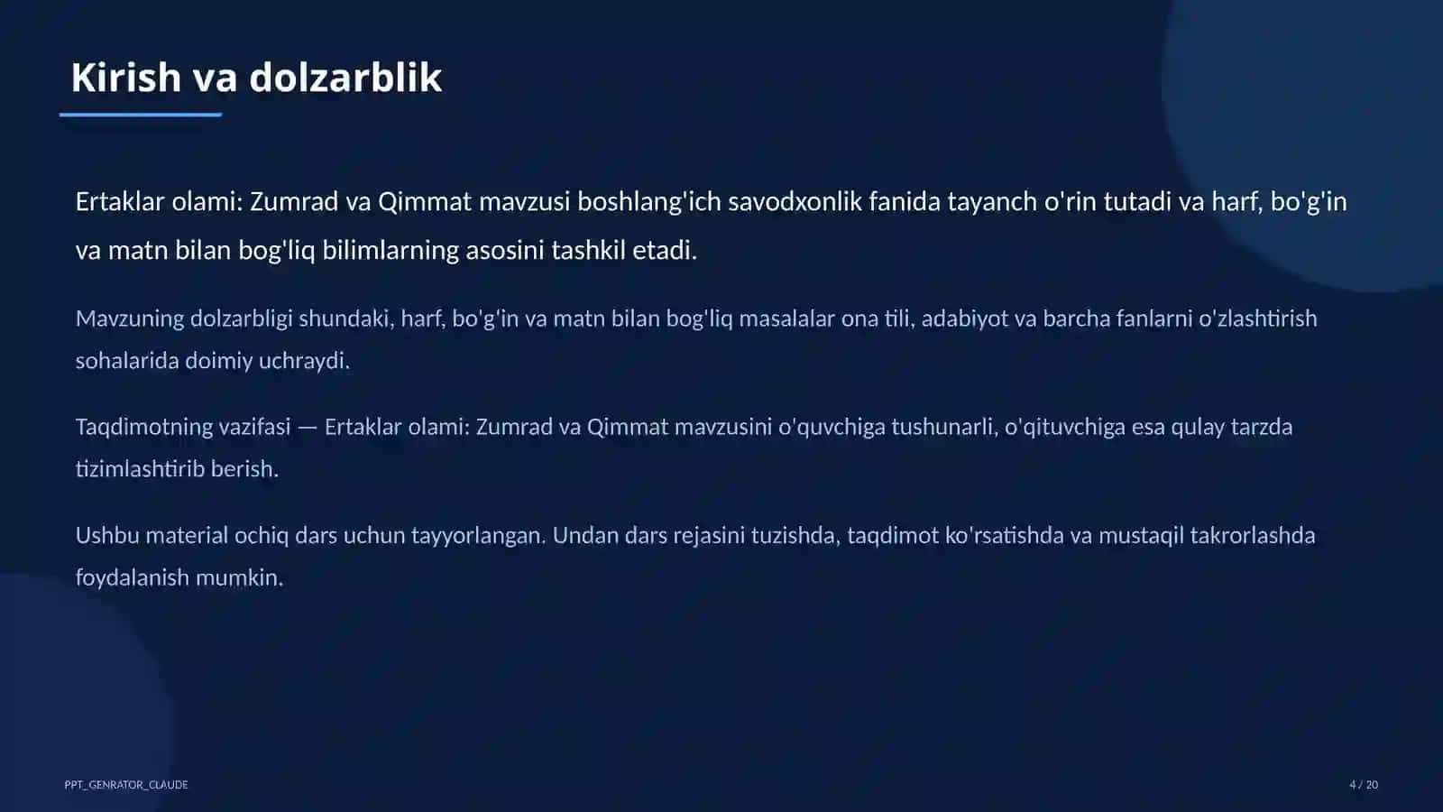 Ertaklar olami: Zumrad va Qimmat (1-sinf) 4