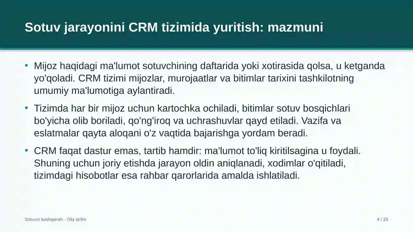 Eshik-rom ishlab chiqarish korxonalarida sotuv jarayonini CRM tizimida yuritish 4