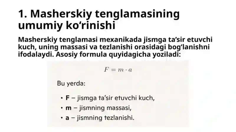 Masherskiy tenglamasi 4