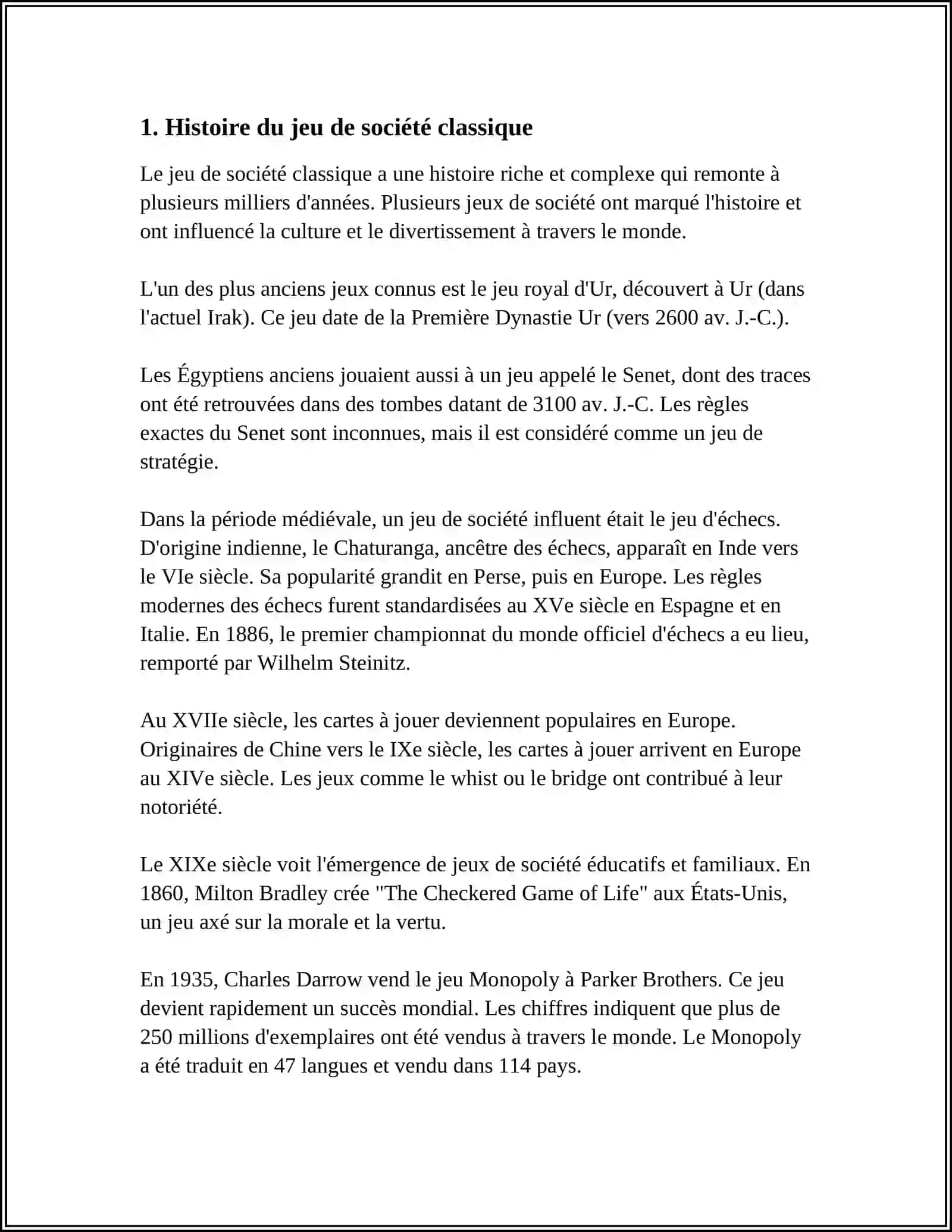 REFERAT Sujet: LE JEU DE SOCIÉTÉ, UN CLASSIQUE 4