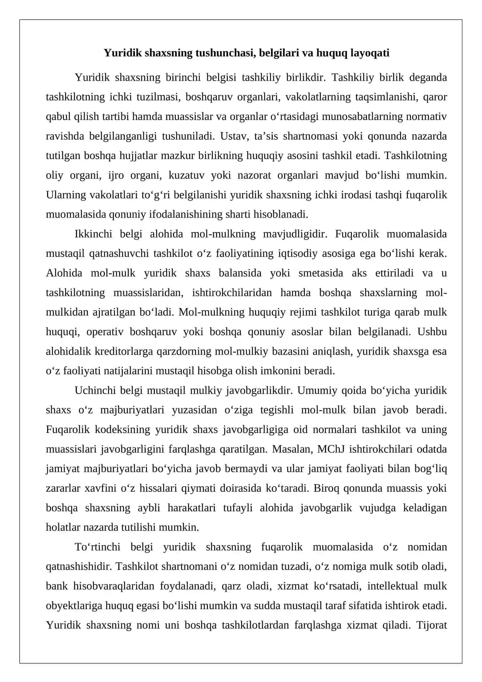 Yuridik shaxslar - fuqarolik huquqining subyektlari sifatida 4