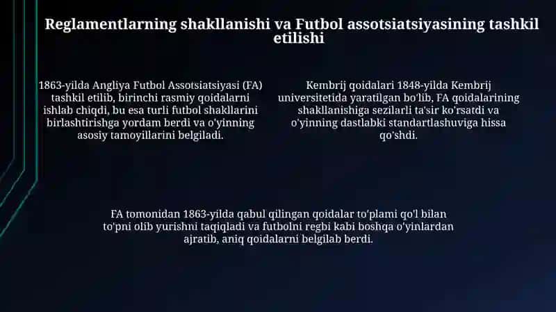 Futbolning rivojlanishi tarixi 4