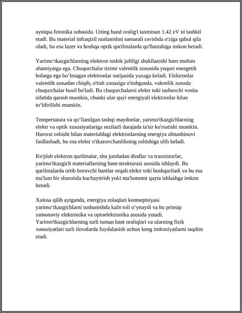 YARIMOʻTKAZGICHLARNING ELIKTROFIZIK XOSSALARI 4