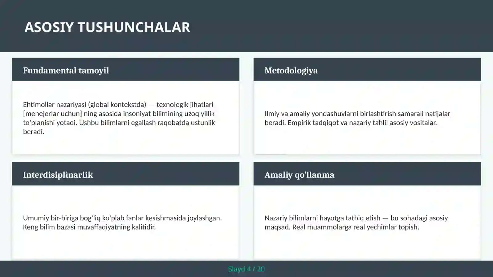 Ehtimollar nazariyasi (global kontekstda) — texnologik jihatlari [menejerlar uchun] 4