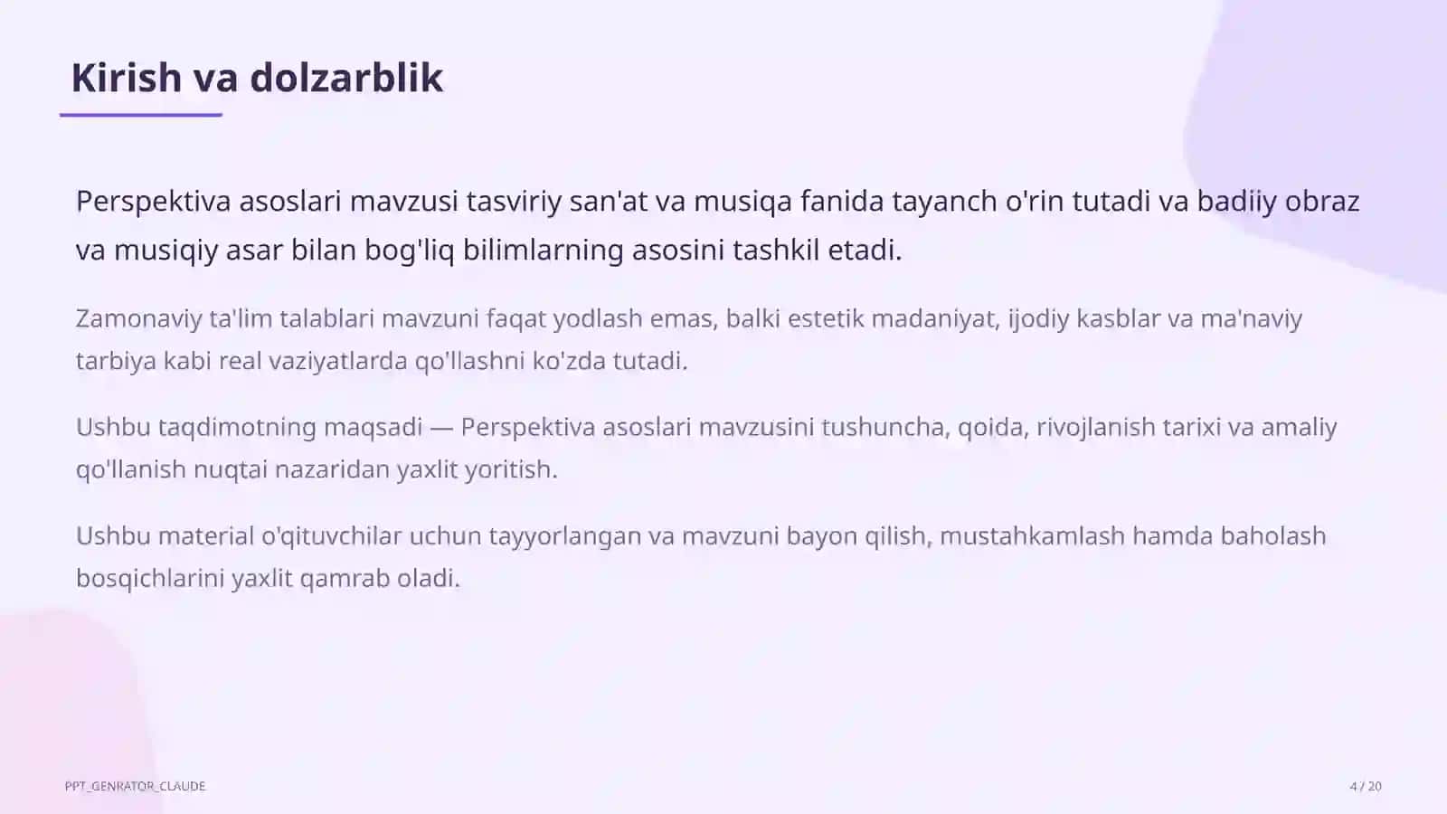 Perspektiva asoslari (5-sinf) 4