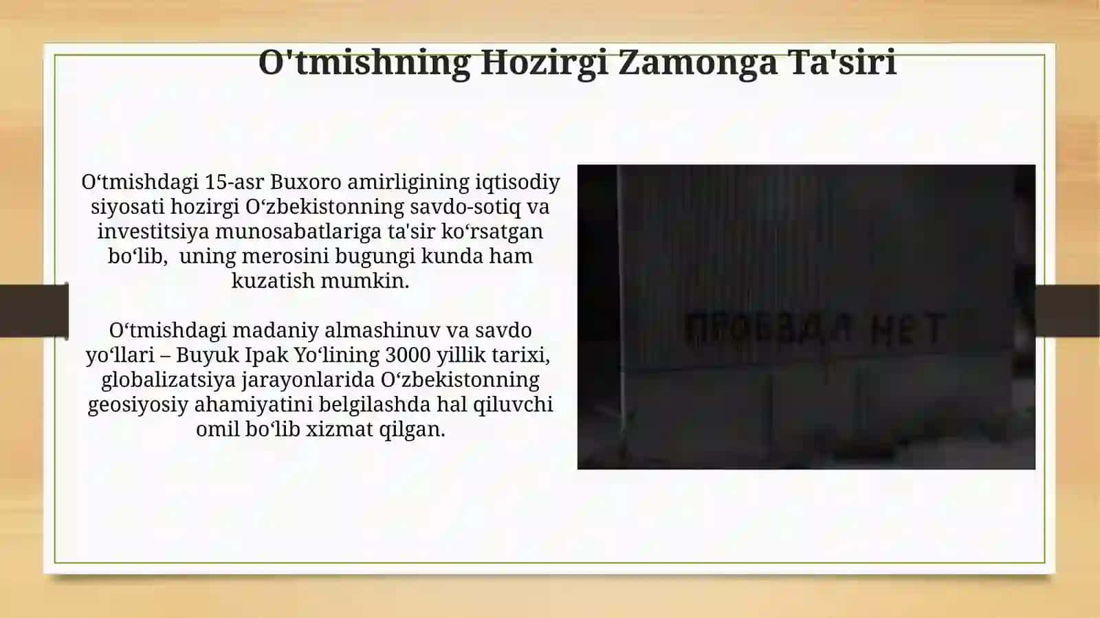 Tarixsiz Hozirgi Zamon Yo'q 4