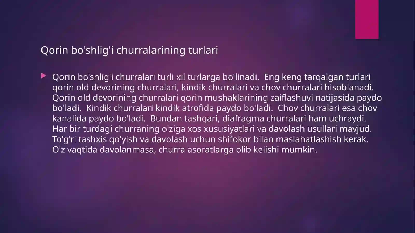 Qorin parda bo'shlig'i bitishmalari 4