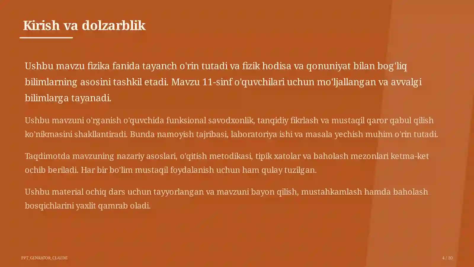 Geometrik optika: yorug'likning qaytishi va sinishi (11-sinf) 4